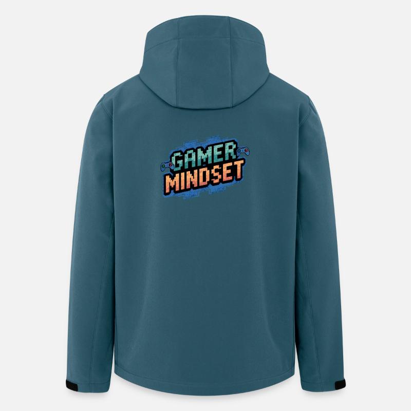 Verpixeltes Gamer-Minset-Design - Recycelte Männer Softshell-Jacke von Stanley/Stella - Dunkles Petrol