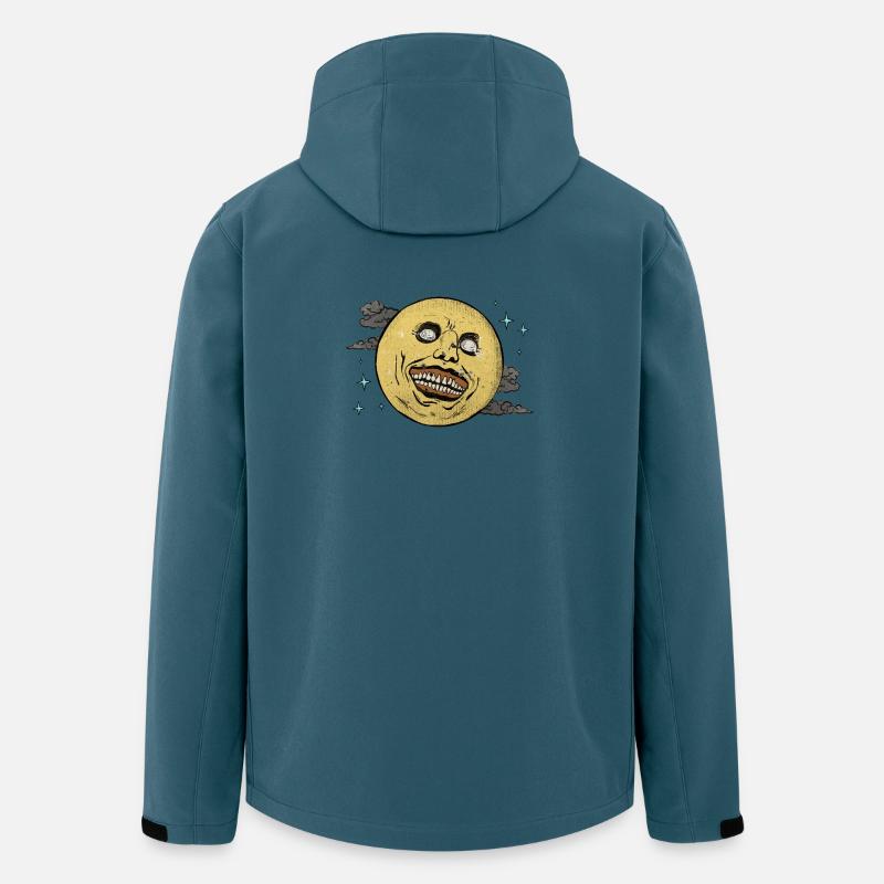 Lachender Mond im Sternenhimmel - Recycelte Männer Softshell-Jacke von Stanley/Stella - Dunkles Petrol