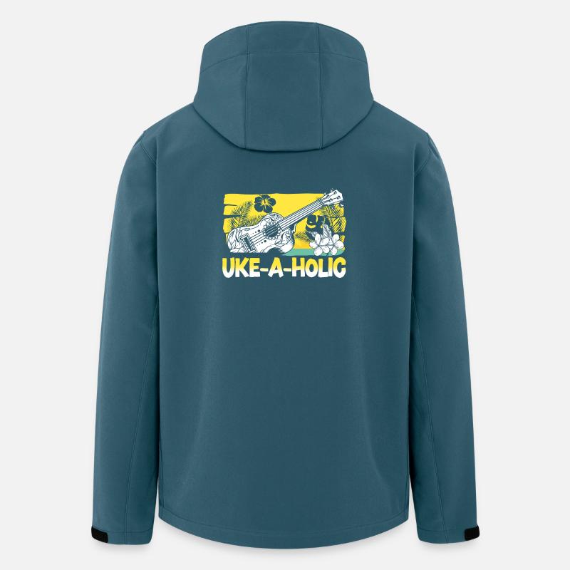Ukulélé hawaïen uke uke-a-holic - Veste softshell homme en polyester recyclé Stanley/Stella - bleu pétrole foncé