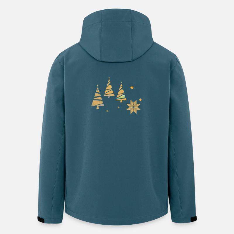 Goldene Weihnachtsbäume - Recycelte Männer Softshell-Jacke von Stanley/Stella - Dunkles Petrol