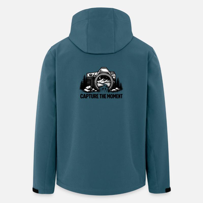 Fange die Moment-Berglandschaft ein - Recycelte Männer Softshell-Jacke von Stanley/Stella - Dunkles Petrol