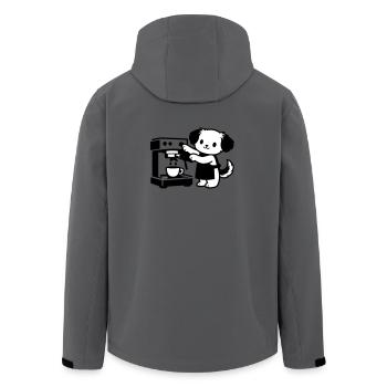 Le chien barista est super mignon - Veste softshell homme en polyester recyclé Stanley/Stella - bleu pétrole foncé - Dos - AI Model Male 185 light (185cm)