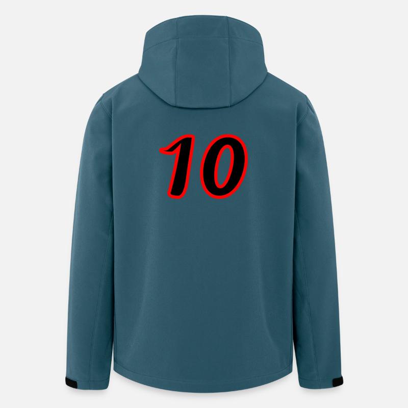 10. 10 ANS. 10e ANNIVERSAIRE. ANNIVERSAIRE 10 ANS. - Veste softshell homme en polyester recyclé Stanley/Stella - bleu pétrole foncé