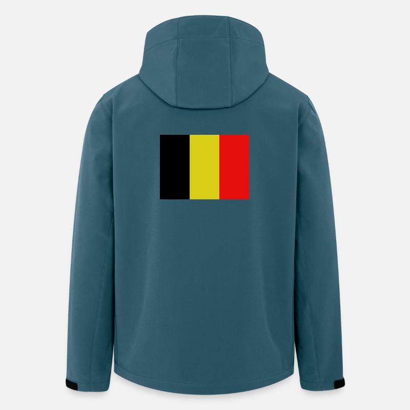Drapeau belge - Veste softshell homme en polyester recyclé Stanley/Stella - bleu pétrole foncé