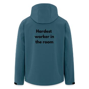 Der härteste Arbeiter im Raum - Recycelte Männer Softshell-Jacke von Stanley/Stella - Dunkles Petrol - Hinten - AI Model Male 185 light (185cm)