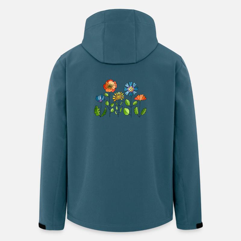 Blumen - Recycelte Männer Softshell-Jacke von Stanley/Stella - Dunkles Petrol