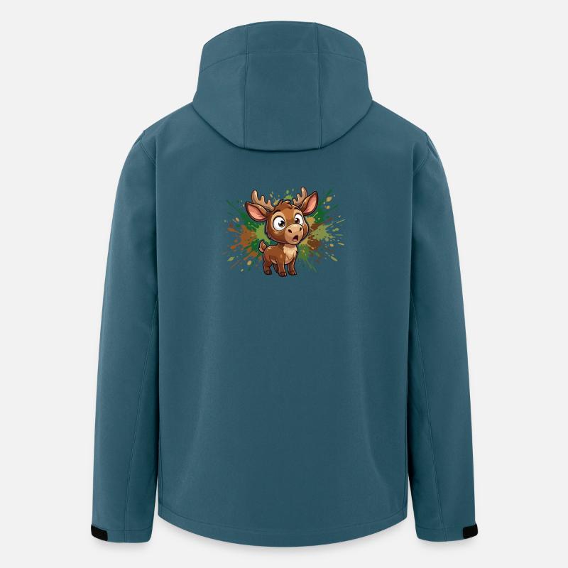 Mignonne design d’éclaboussures de rennes - Veste softshell homme en polyester recyclé Stanley/Stella - bleu pétrole foncé