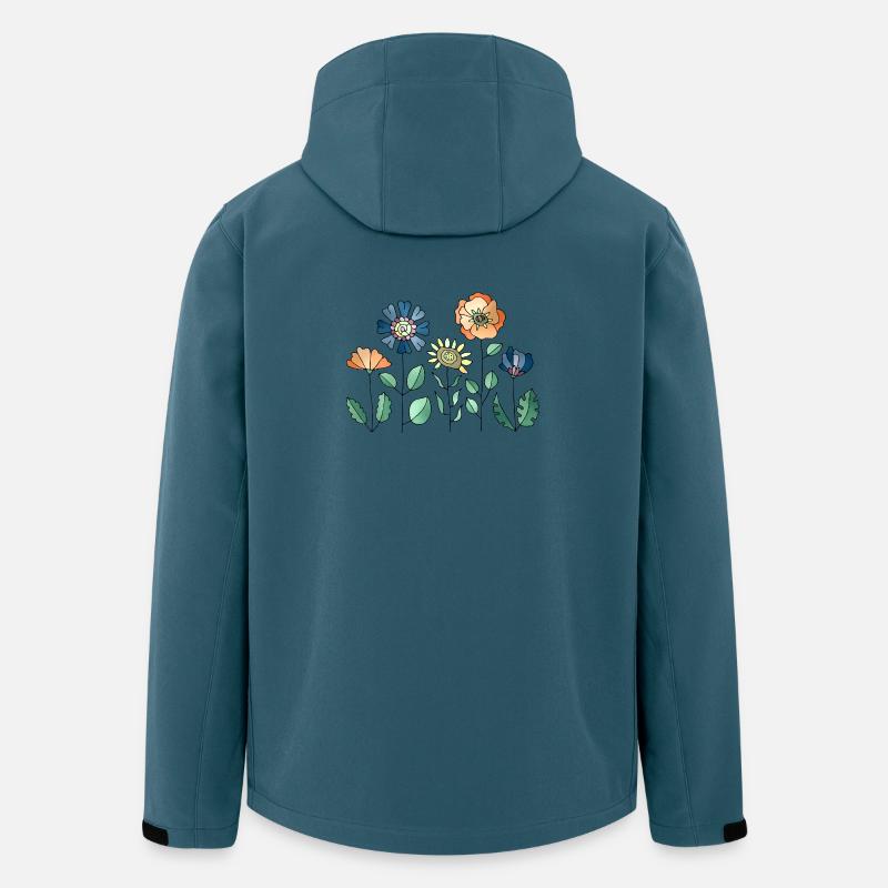 Blumen - Recycelte Männer Softshell-Jacke von Stanley/Stella - Dunkles Petrol