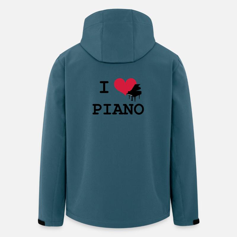 I Love Piano - Recycelte Männer Softshell-Jacke von Stanley/Stella - Dunkles Petrol
