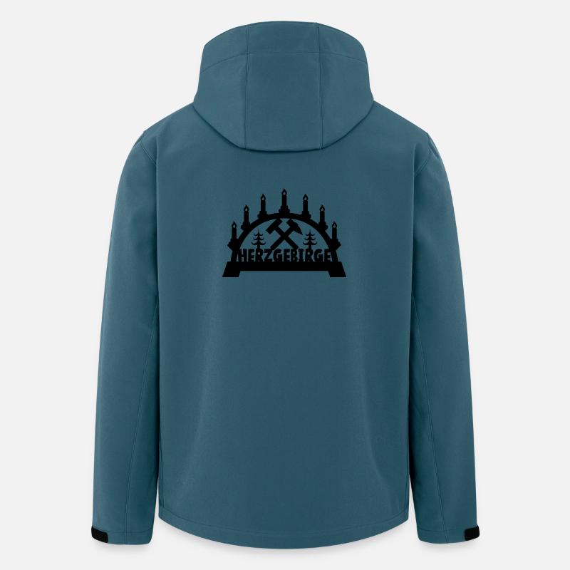 Schwibbogen Lichterbogen Herzgebirge Erzgebirge - Recycelte Männer Softshell-Jacke von Stanley/Stella - Dunkles Petrol