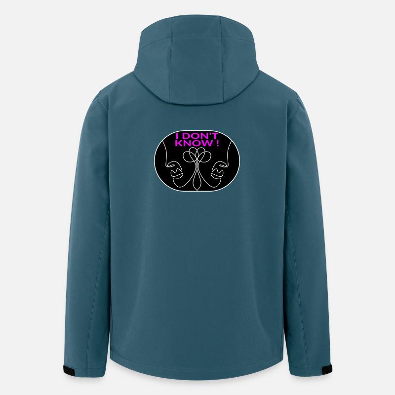 Visage d’art au trait - FLOU - Veste softshell homme en polyester recyclé Stanley/Stella - bleu pétrole foncé