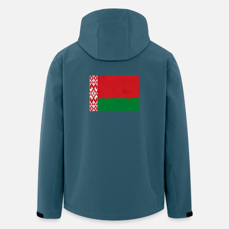 Drapeau de la Biélorussie - Veste softshell homme en polyester recyclé Stanley/Stella - bleu pétrole foncé