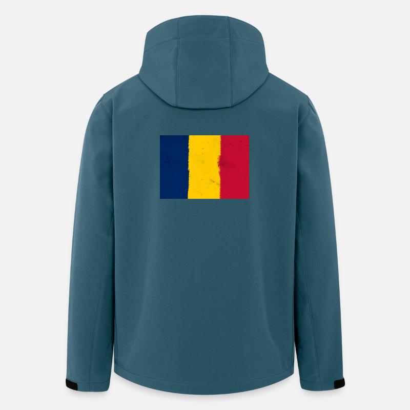 Drapeau du Tchad - Veste softshell homme en polyester recyclé Stanley/Stella - bleu pétrole foncé