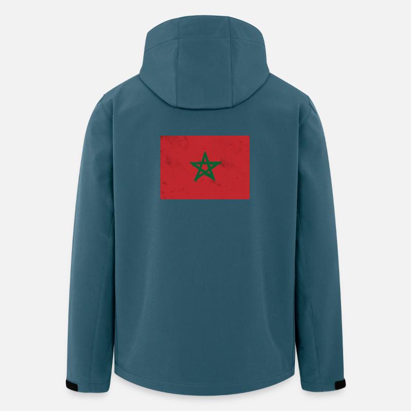 Drapeau du Maroc - Veste softshell homme en polyester recyclé Stanley/Stella - bleu pétrole foncé