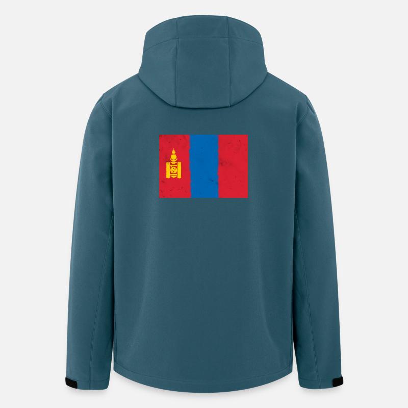 Drapeau de la Mongolie - Veste softshell homme en polyester recyclé Stanley/Stella - bleu pétrole foncé