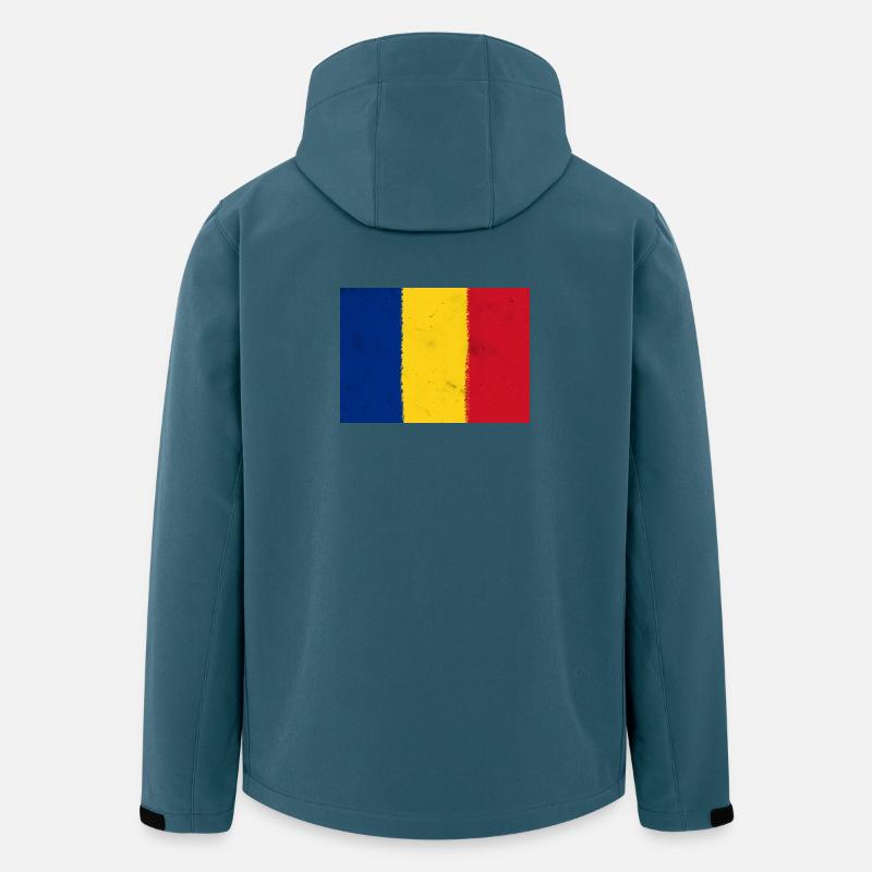 Flagge von Rumänien - Recycelte Männer Softshell-Jacke von Stanley/Stella - Dunkles Petrol