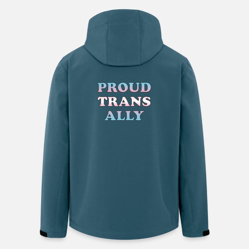 Proud Trans Ally Gradient Text - Men’s Recycled Softshell Jacket by Stanley/Stella - stargazer