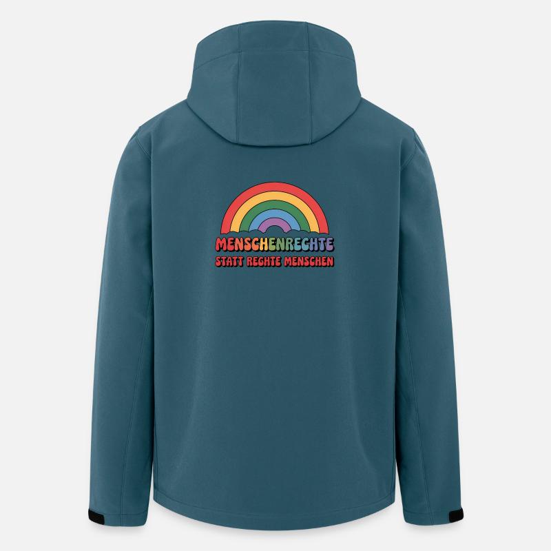 Menschenrechte statt rechte Menschen - Cool Pride  - Recycelte Männer Softshell-Jacke von Stanley/Stella - Dunkles Petrol