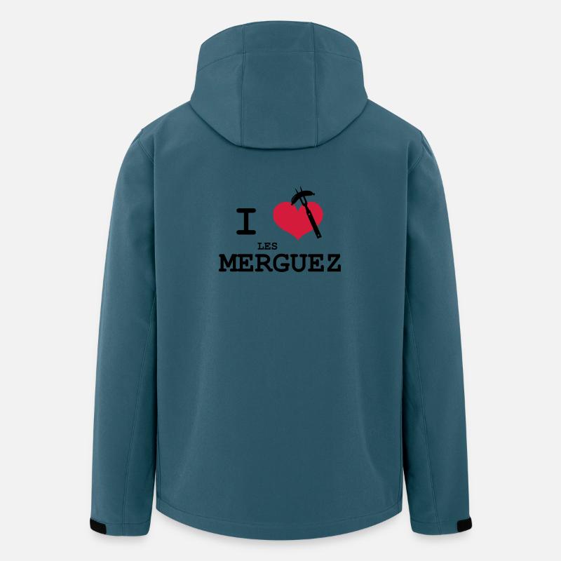 Ich liebe les Merguez - Recycelte Männer Softshell-Jacke von Stanley/Stella - Dunkles Petrol