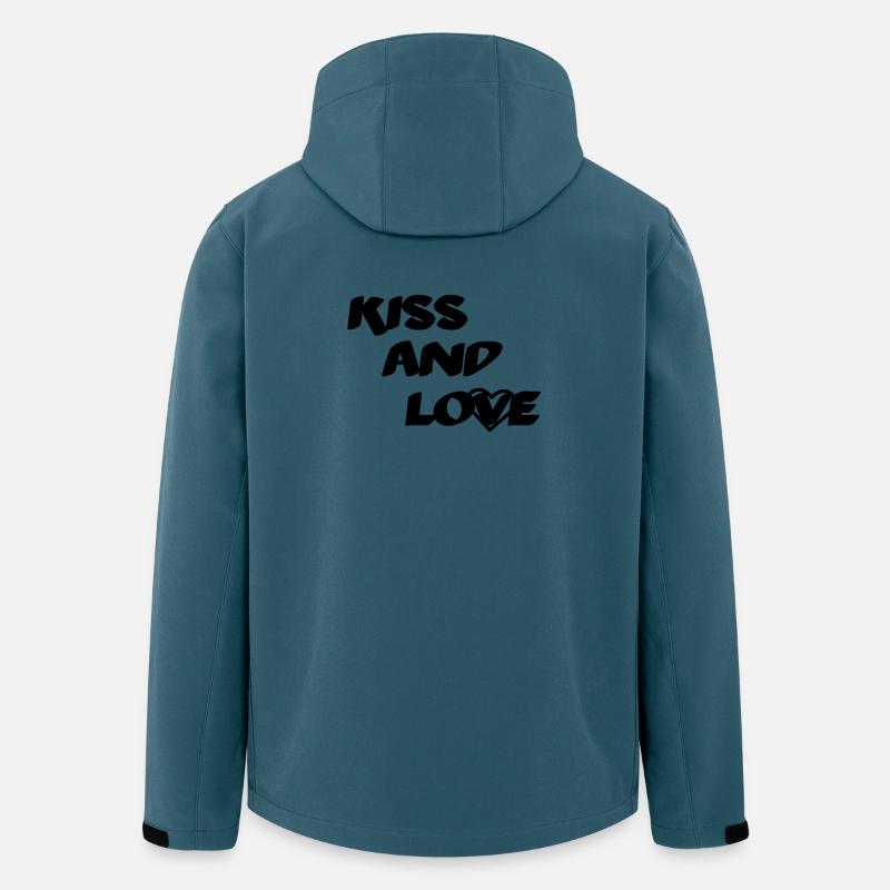 Kuss und Liebe - Recycelte Männer Softshell-Jacke von Stanley/Stella - Dunkles Petrol