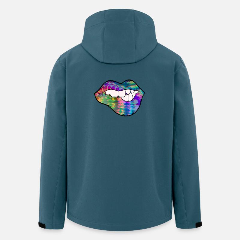 groovy Tie Dye Beißlippe - Recycelte Männer Softshell-Jacke von Stanley/Stella - Dunkles Petrol