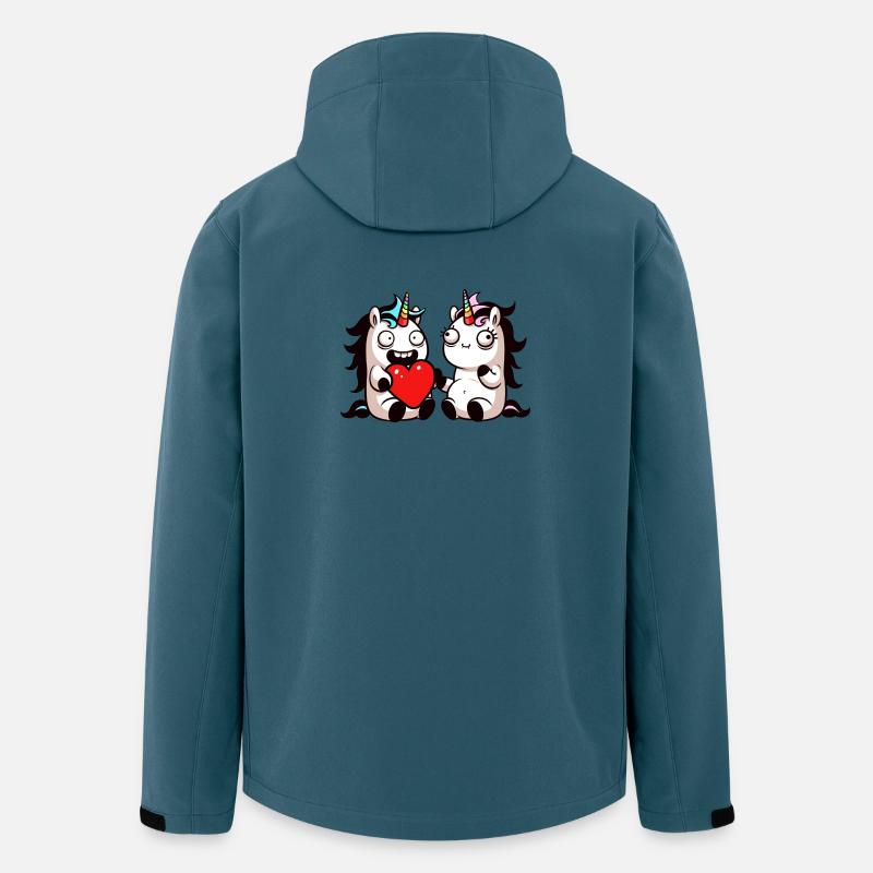 Einhorn Herzensduo - Recycelte Männer Softshell-Jacke von Stanley/Stella - Dunkles Petrol