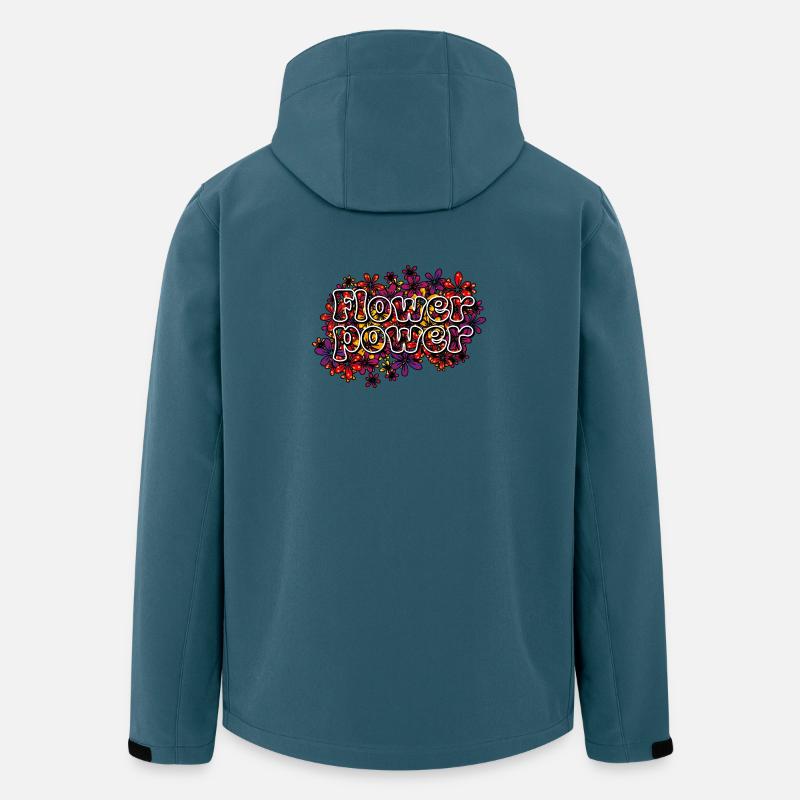 Flower Power - Recycelte Männer Softshell-Jacke von Stanley/Stella - Dunkles Petrol
