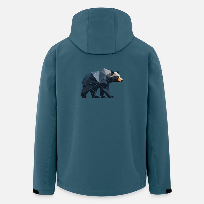 Schwarzbär Geo - Recycelte Männer Softshell-Jacke von Stanley/Stella - Dunkles Petrol