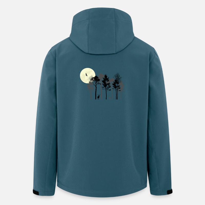 Mystische Nachtwald-Silhouette - Recycelte Männer Softshell-Jacke von Stanley/Stella - Dunkles Petrol