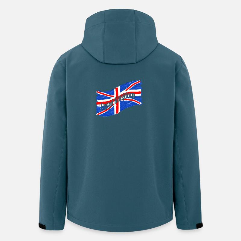 Drapeau de l’Angleterre - Veste softshell homme en polyester recyclé Stanley/Stella - bleu pétrole foncé