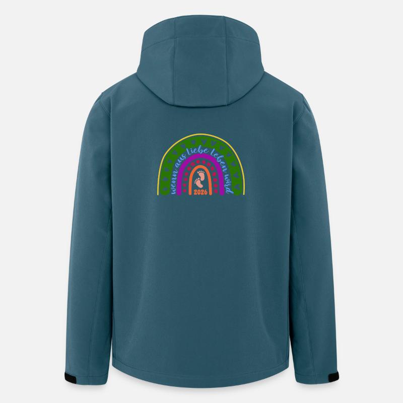 Quand l’amour devient vie - Bébé 2026 - Veste softshell homme en polyester recyclé Stanley/Stella - bleu pétrole foncé