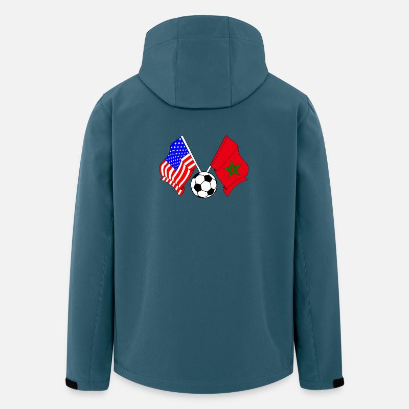 Fußball Marokko gegen USA - Recycelte Männer Softshell-Jacke von Stanley/Stella - Dunkles Petrol