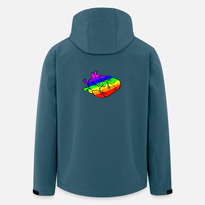 Regenbogenherz mit rissigen Linien - Recycelte Männer Softshell-Jacke von Stanley/Stella - Dunkles Petrol