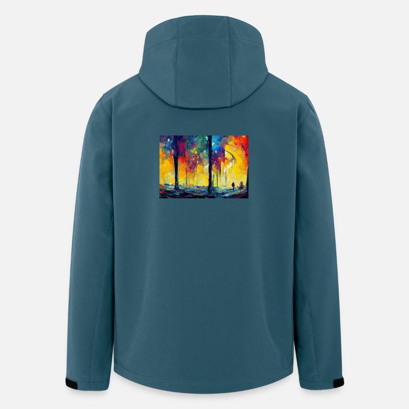 Mondnacht im Farbwald - Recycelte Männer Softshell-Jacke von Stanley/Stella - Dunkles Petrol