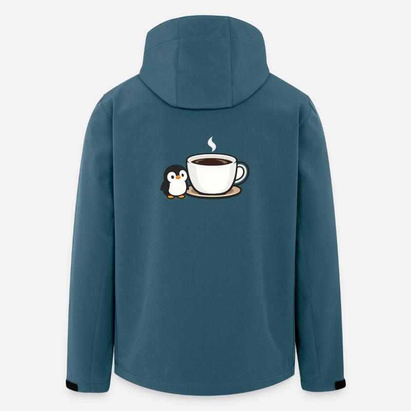 Coffee penguin with cup design - Men’s Recycled Softshell Jacket by Stanley/Stella - stargazer