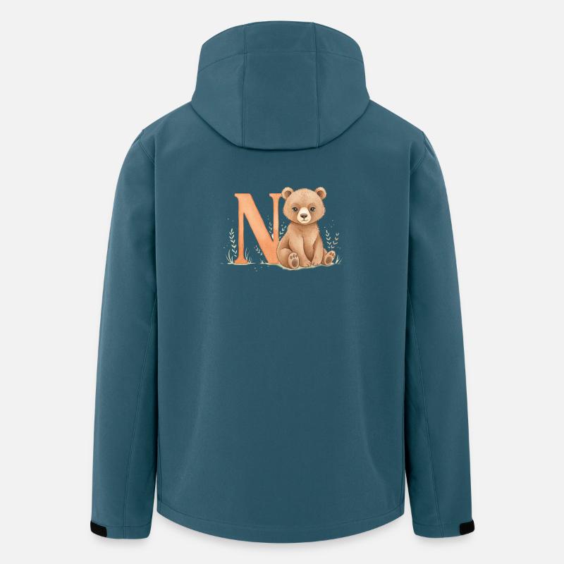 Bär mit Buchstabe N - Recycelte Männer Softshell-Jacke von Stanley/Stella - Dunkles Petrol