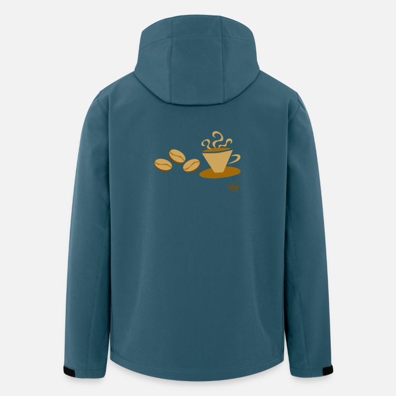 Tasse de café1 - Veste softshell homme en polyester recyclé Stanley/Stella - bleu pétrole foncé