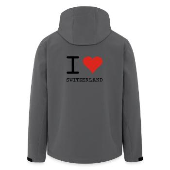 I LOVE SWITZERLAND - Veste softshell homme en polyester recyclé Stanley/Stella - bleu pétrole foncé - Dos - AI Model Male 185 light (185cm)
