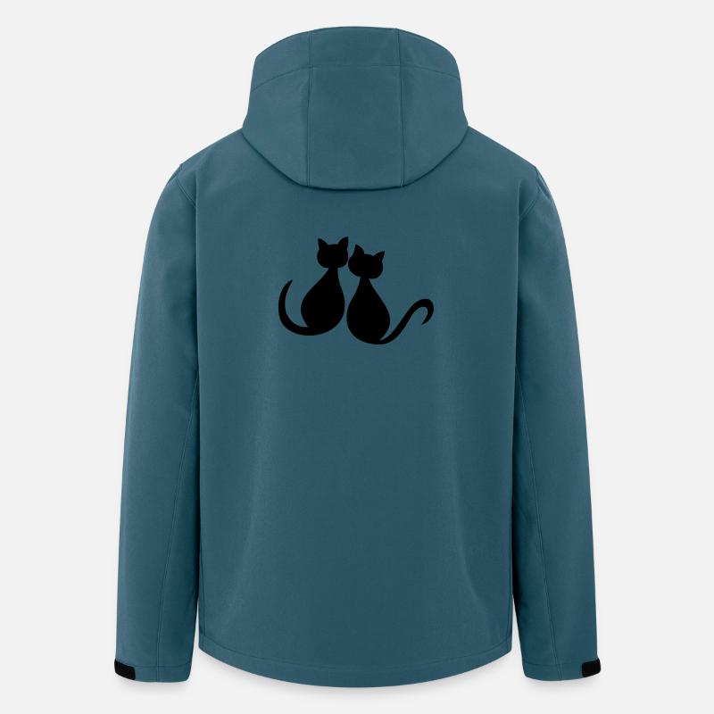 Les chats adorent la Saint-Valentin - Veste softshell homme en polyester recyclé Stanley/Stella - bleu pétrole foncé