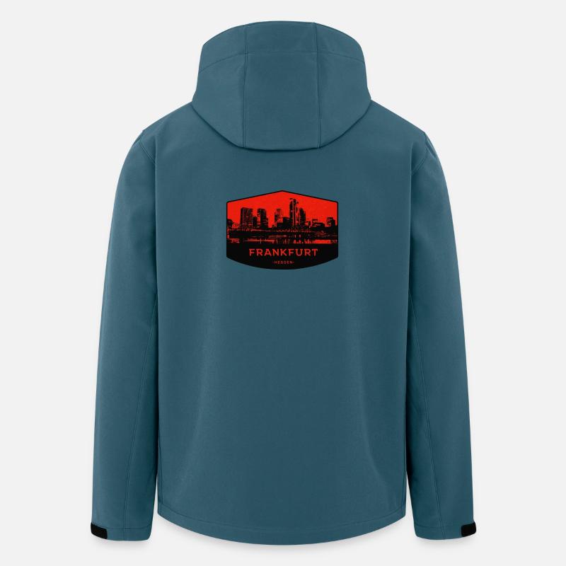 Frankfurter Skyline Patch Rot Schwarz - Recycelte Männer Softshell-Jacke von Stanley/Stella - Dunkles Petrol