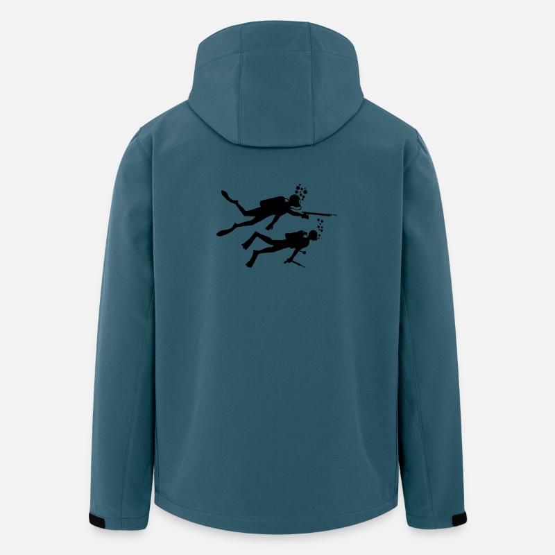 Two underwater divers with harpoons - Men’s Recycled Softshell Jacket by Stanley/Stella - stargazer