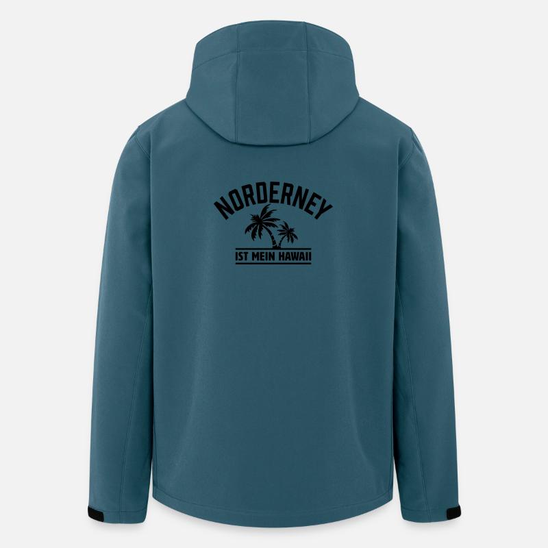 Norderney est mon Hawaï - Veste softshell homme en polyester recyclé Stanley/Stella - bleu pétrole foncé