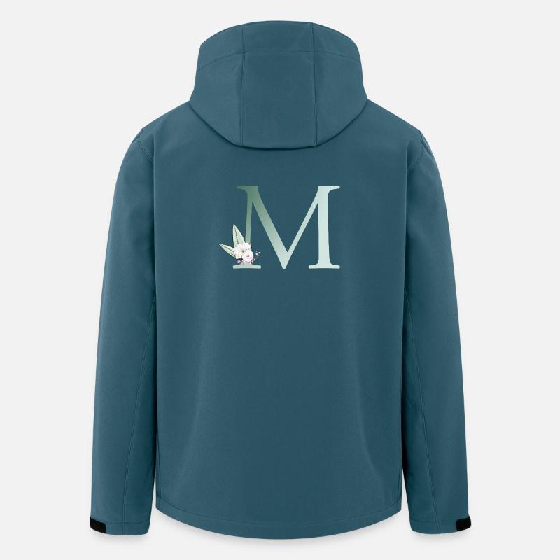 M Monogramm, Floral, personalisierbar - Recycelte Männer Softshell-Jacke von Stanley/Stella - Dunkles Petrol