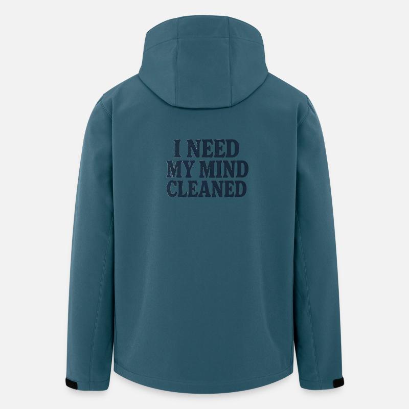 Mindfulness Motivation, Funny Saying Mind Cleaned  - Veste softshell homme en polyester recyclé Stanley/Stella - bleu pétrole foncé