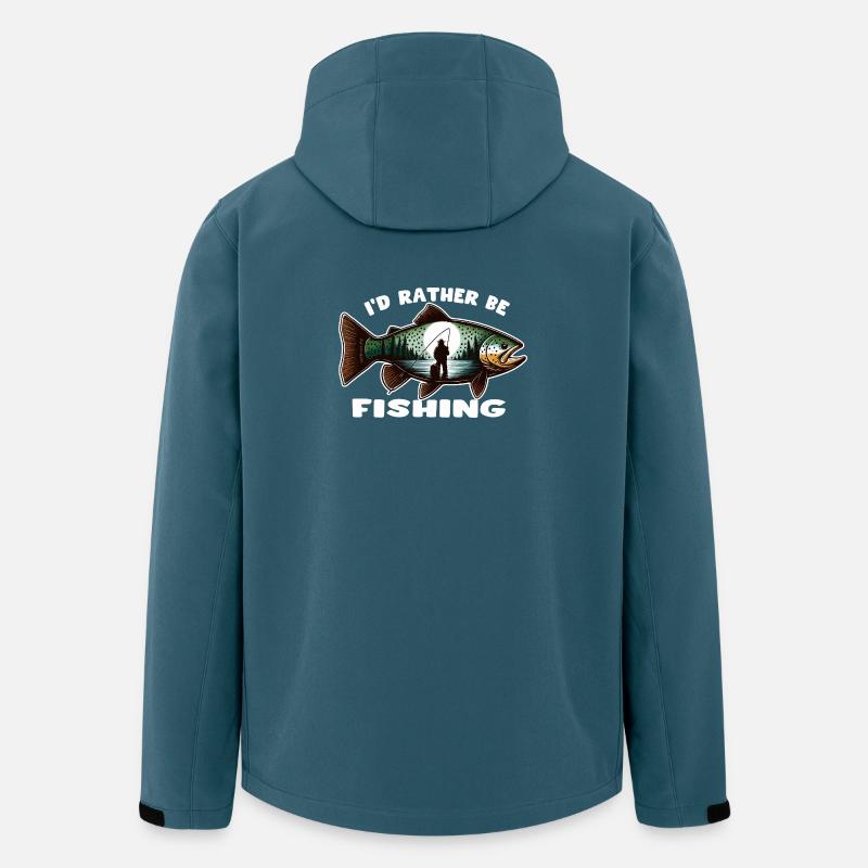 Ich fische lieber - Recycelte Männer Softshell-Jacke von Stanley/Stella - Dunkles Petrol