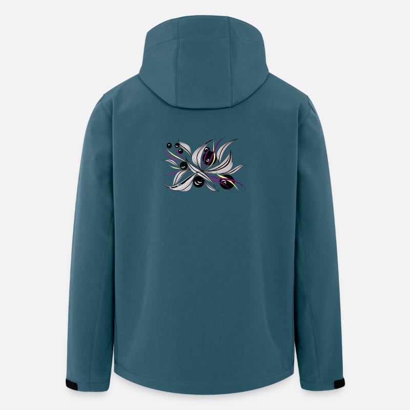 Schwarzweiß Blütenstrahl Muster - Recycelte Männer Softshell-Jacke von Stanley/Stella - Dunkles Petrol