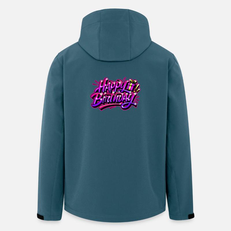 Herzlichen Glückwunsch zum Geburtstags-Graffiti-Geschenk - Recycelte Männer Softshell-Jacke von Stanley/Stella - Dunkles Petrol
