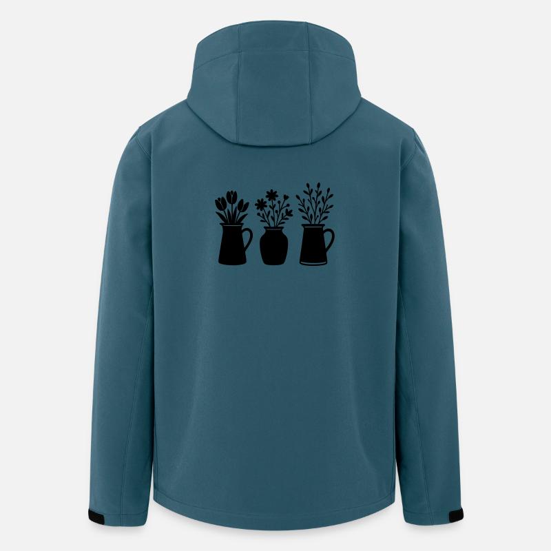 Drei Vasen mit Blumen – Frühlingsmotiv - Recycelte Männer Softshell-Jacke von Stanley/Stella - Dunkles Petrol