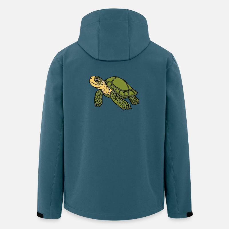 Schildkröten Schildkröten - Recycelte Männer Softshell-Jacke von Stanley/Stella - Dunkles Petrol