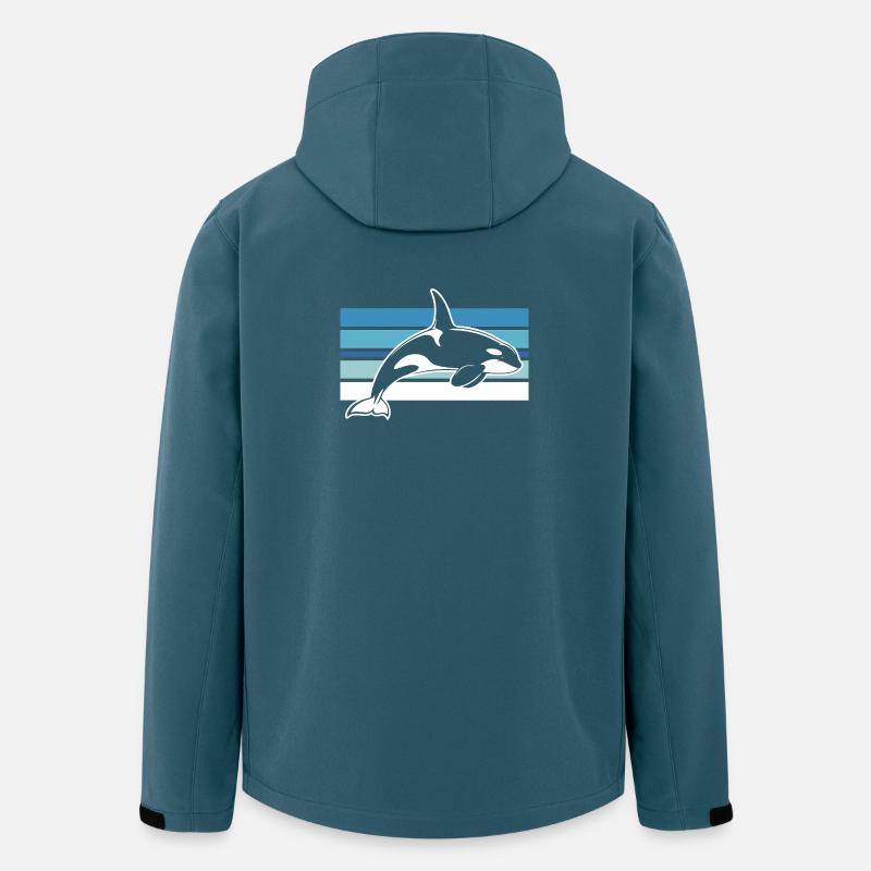 Orca im Ozeanstreifen - Recycelte Männer Softshell-Jacke von Stanley/Stella - Dunkles Petrol